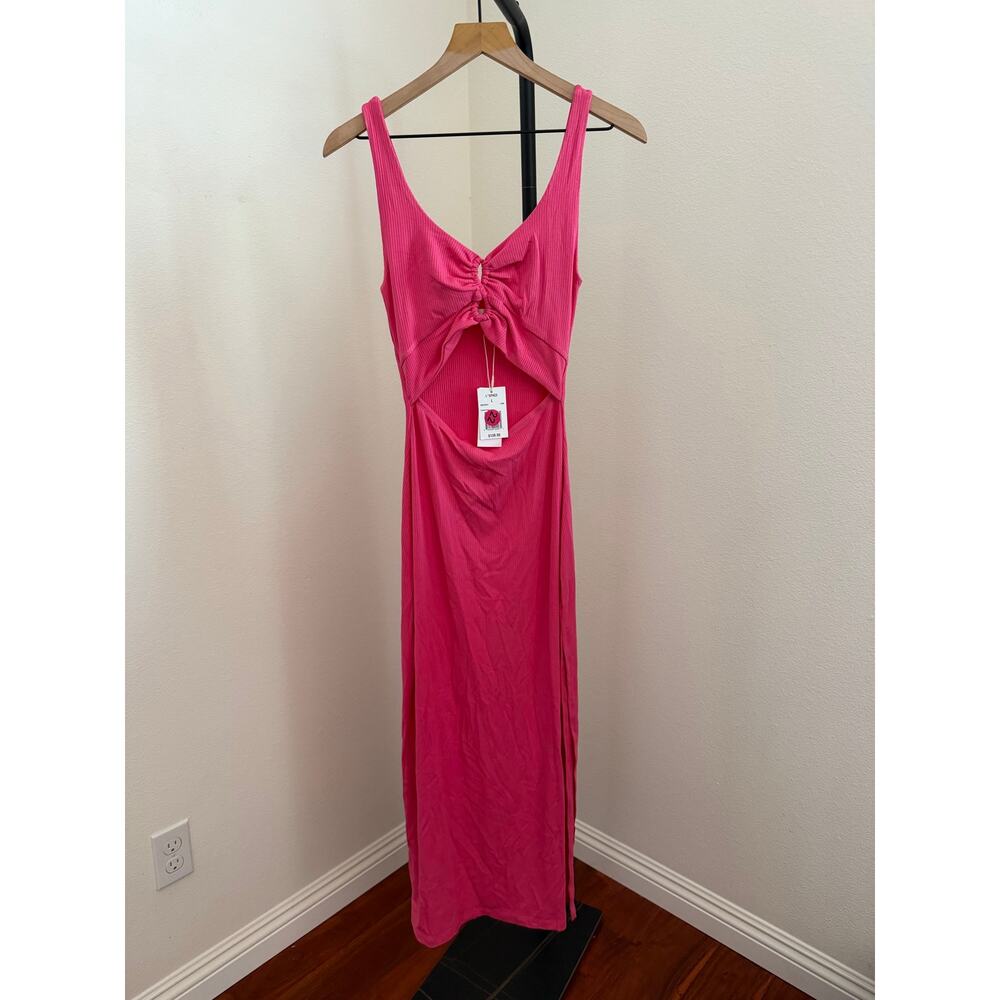 New L space Camille beach vacation midi dress pink sz L - Picture 3 of 6